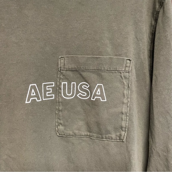 American Eagle Green Long Sleeve T Shirt Size Large - Picture 4 of 4